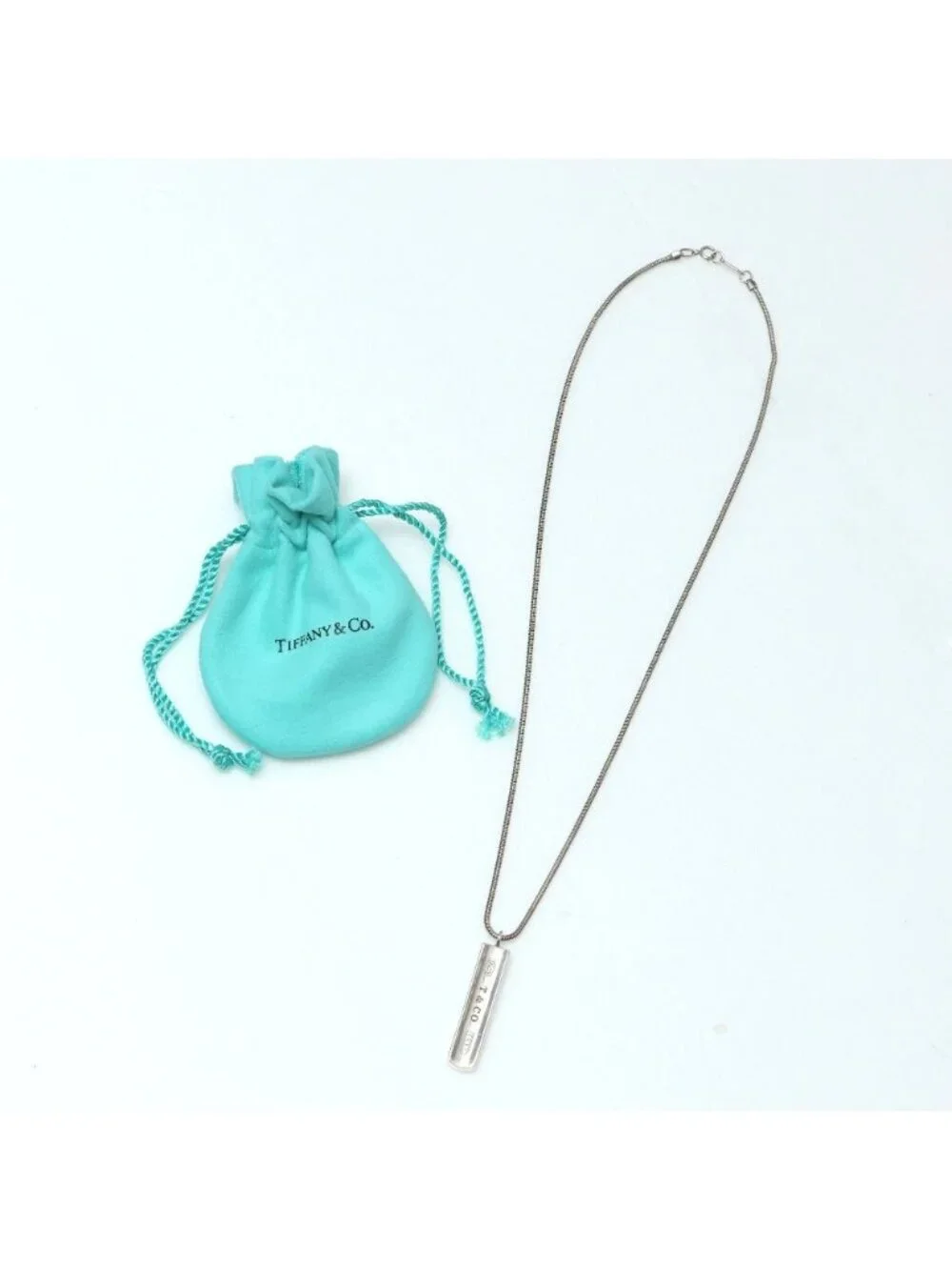 Tiffany & Co Necklace 925 Sterling Silver Plate Pendant Barnecklace